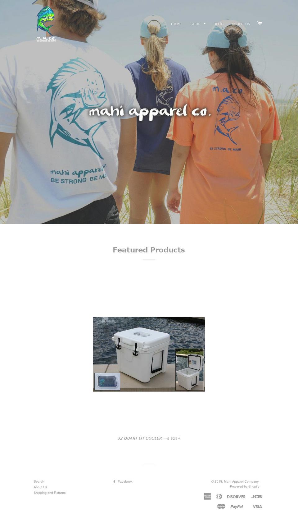 mahiapparelco.com — Shopify storefront screenshot