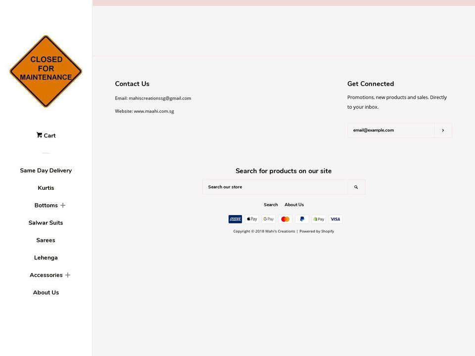 mahis-creations.com — Shopify storefront screenshot