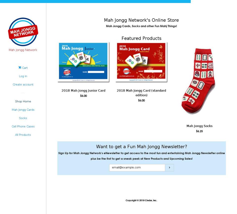 mahjonggnetworkshop.com — Shopify storefront screenshot