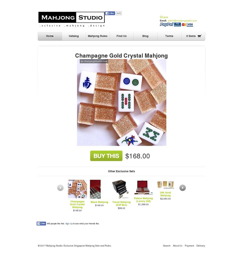 mahjongstudio.com shopify website screenshot