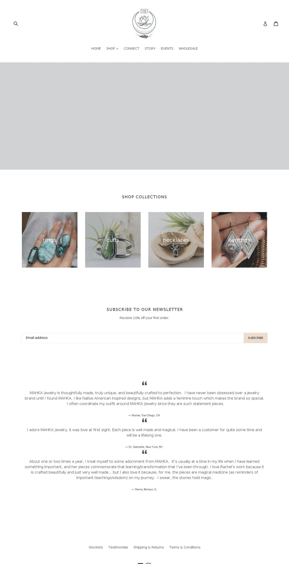 mahkajewelry.com shopify website screenshot