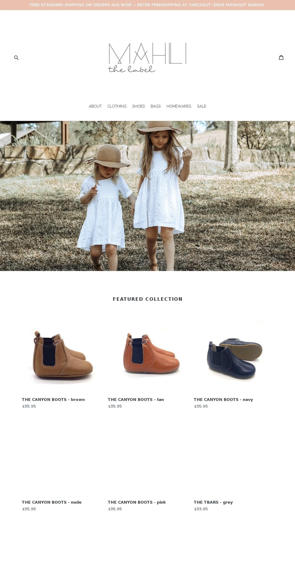 mahlithelabel.com — Shopify storefront screenshot