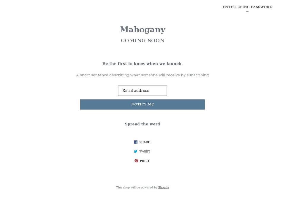 mahogany.store shopify website screenshot