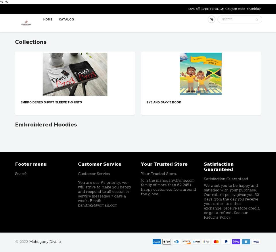 ThemeX Shopify theme site example mahoganydivine.com