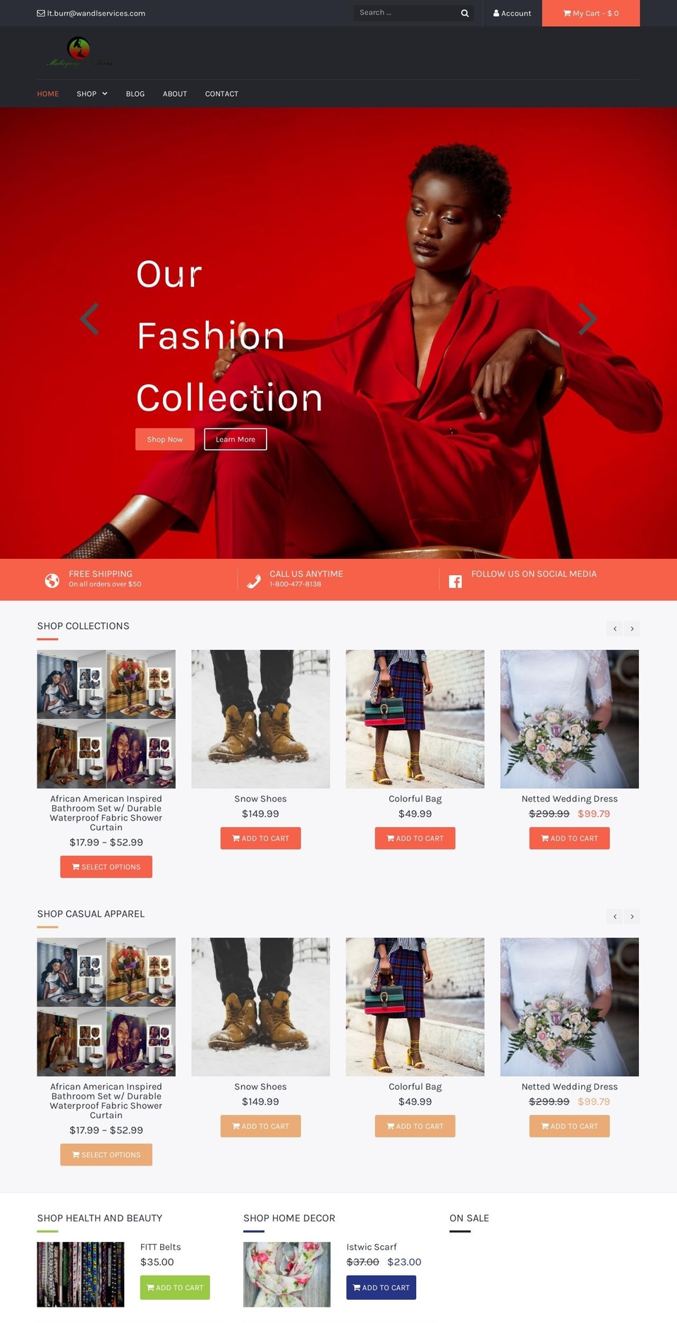 mahoganyfashions.com — Shopify storefront screenshot