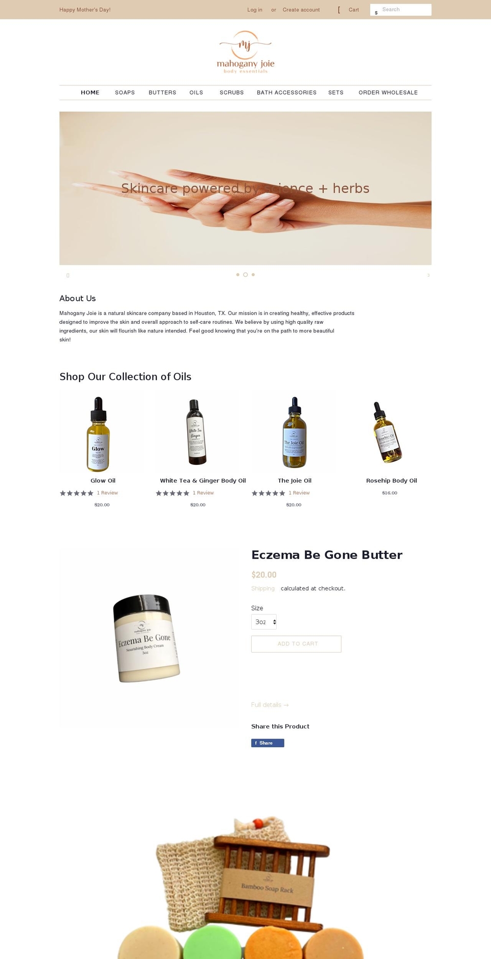 mahoganyjoie.com shopify website screenshot