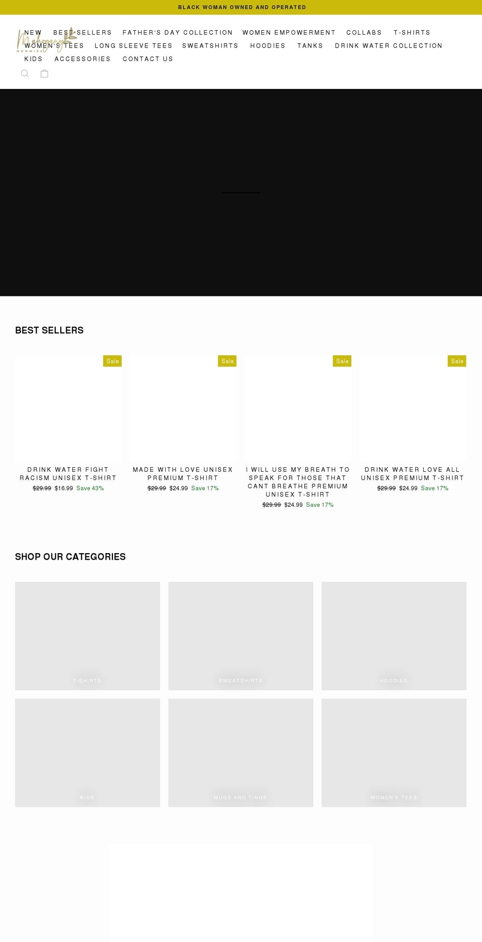 mahoganymommies.com shopify website screenshot