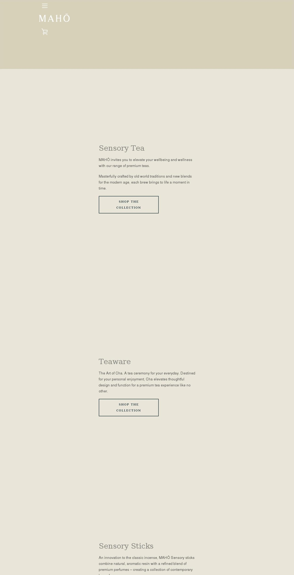 mahosensory.com.au shopify website screenshot