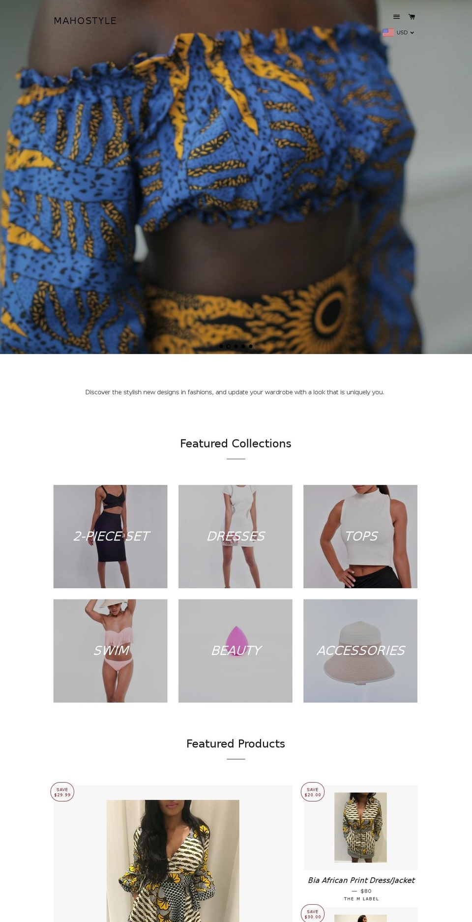 mahostyle.com shopify website screenshot