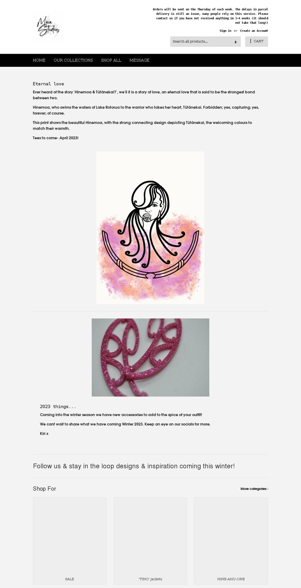 maia-studios.com shopify website screenshot