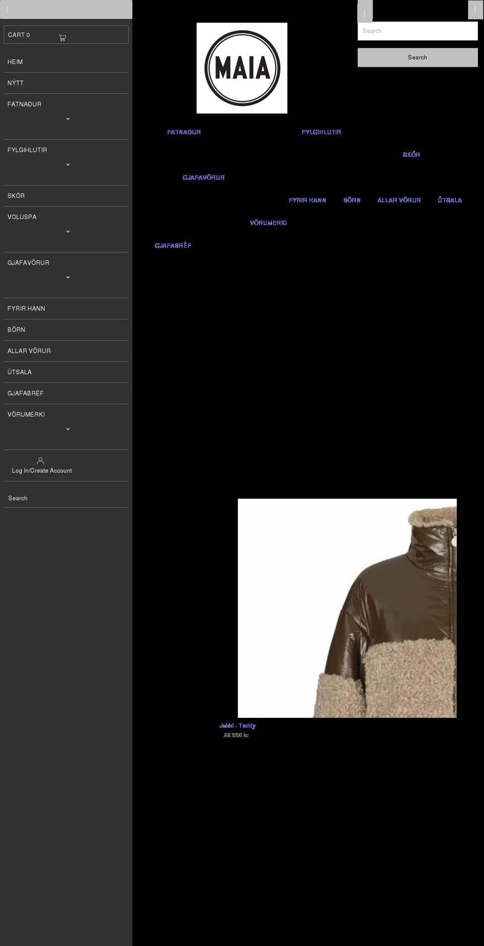 maia.is shopify website screenshot