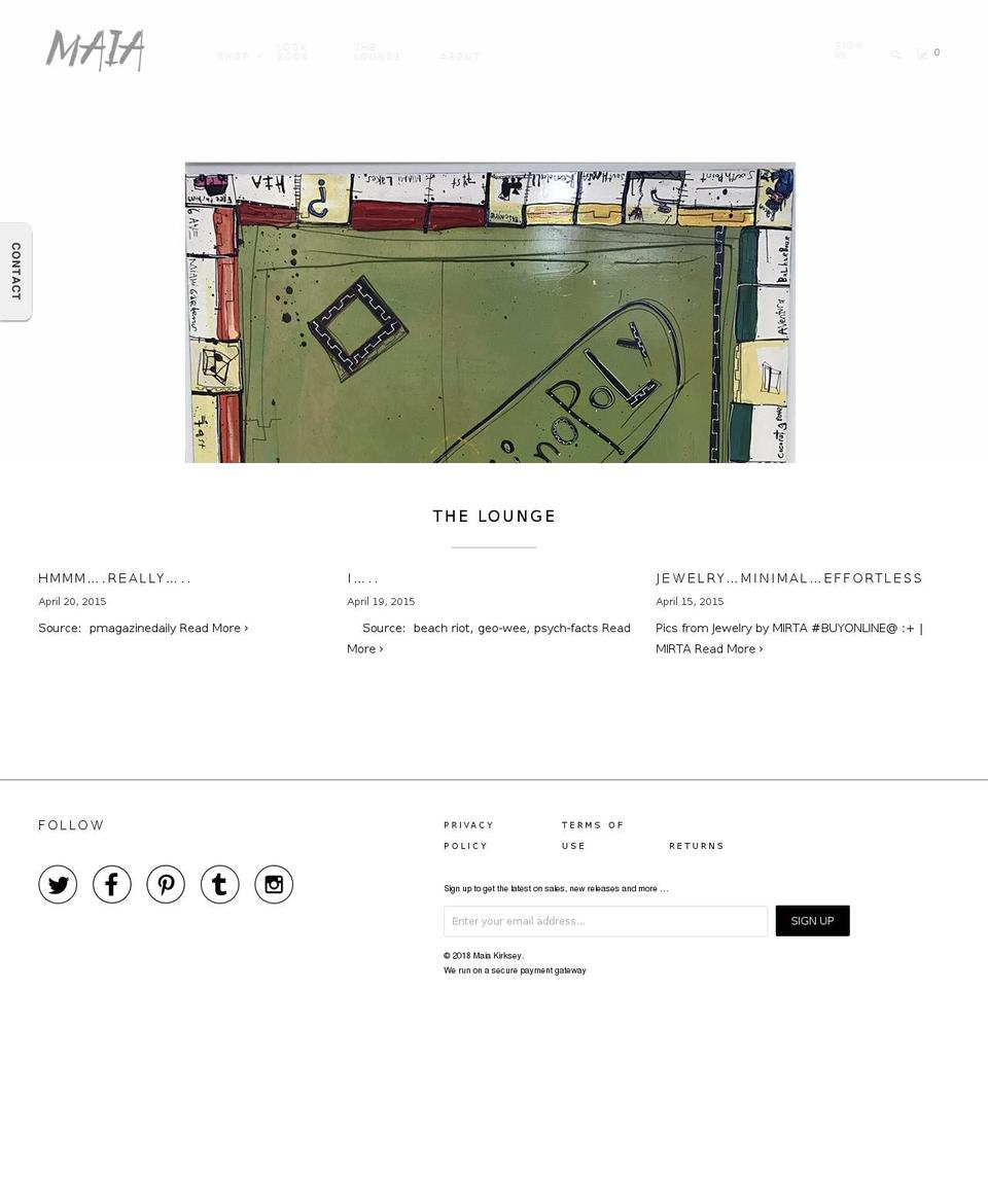 maiakirksey.com — Shopify storefront screenshot