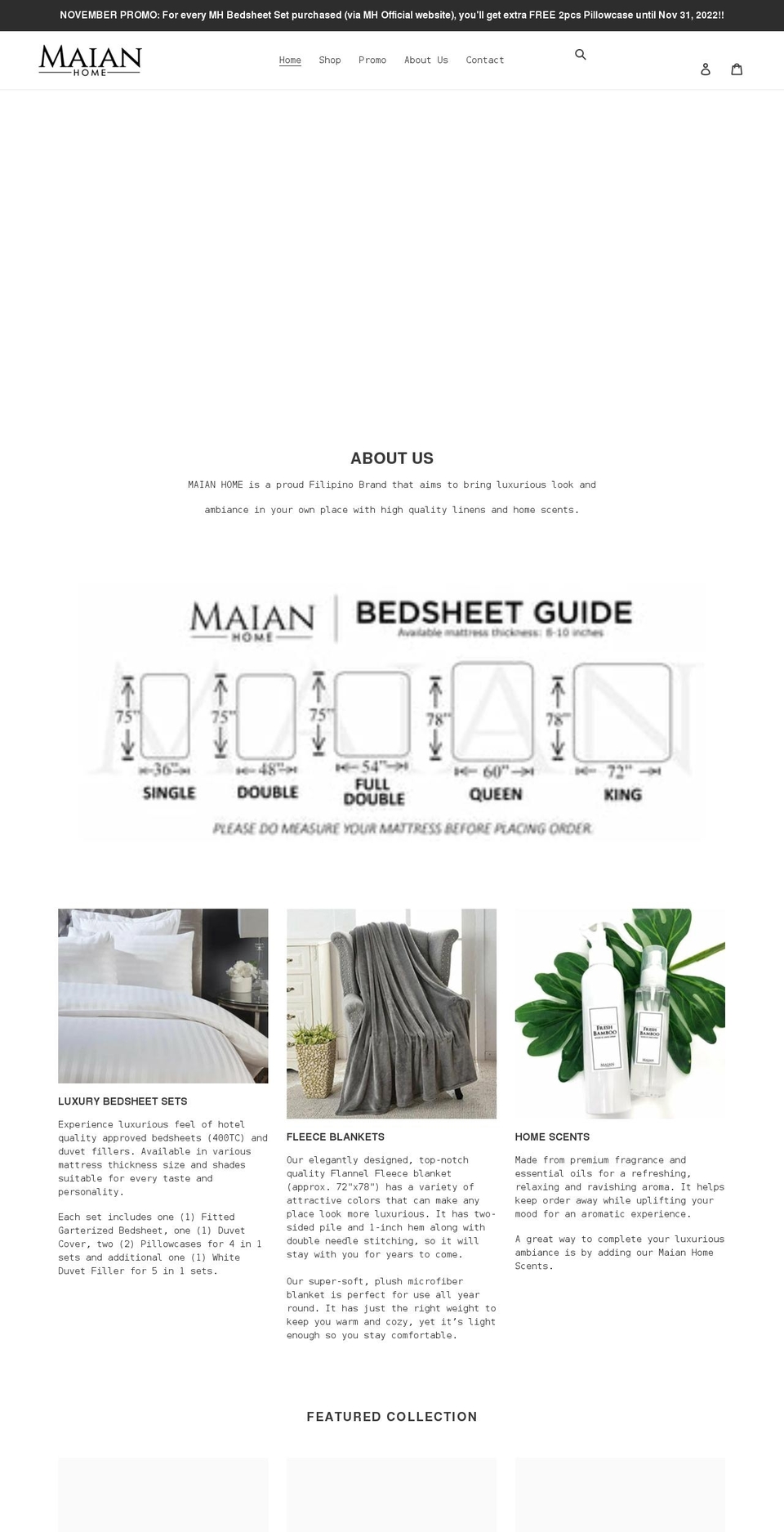 maianhome.com shopify website screenshot