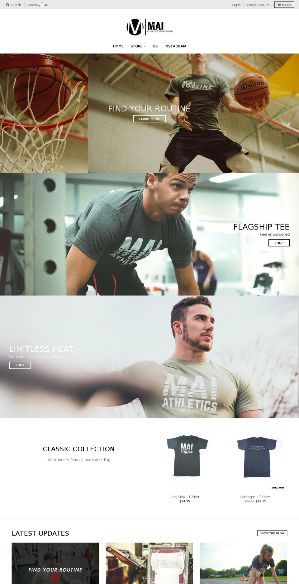 maiathletics.com — Shopify storefront screenshot