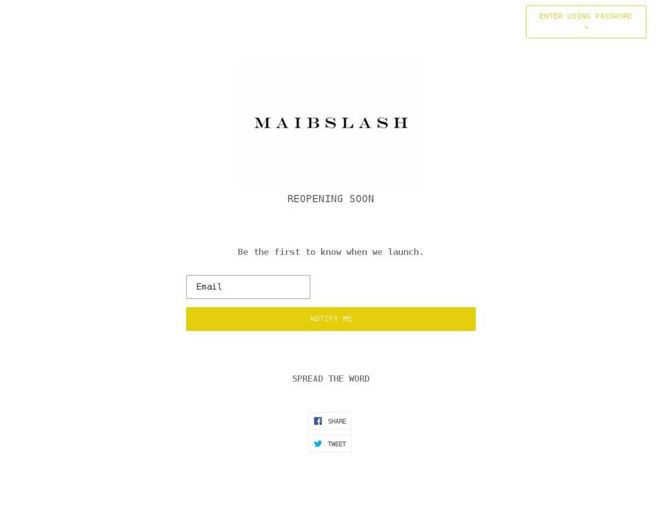 maibslash.com shopify website screenshot