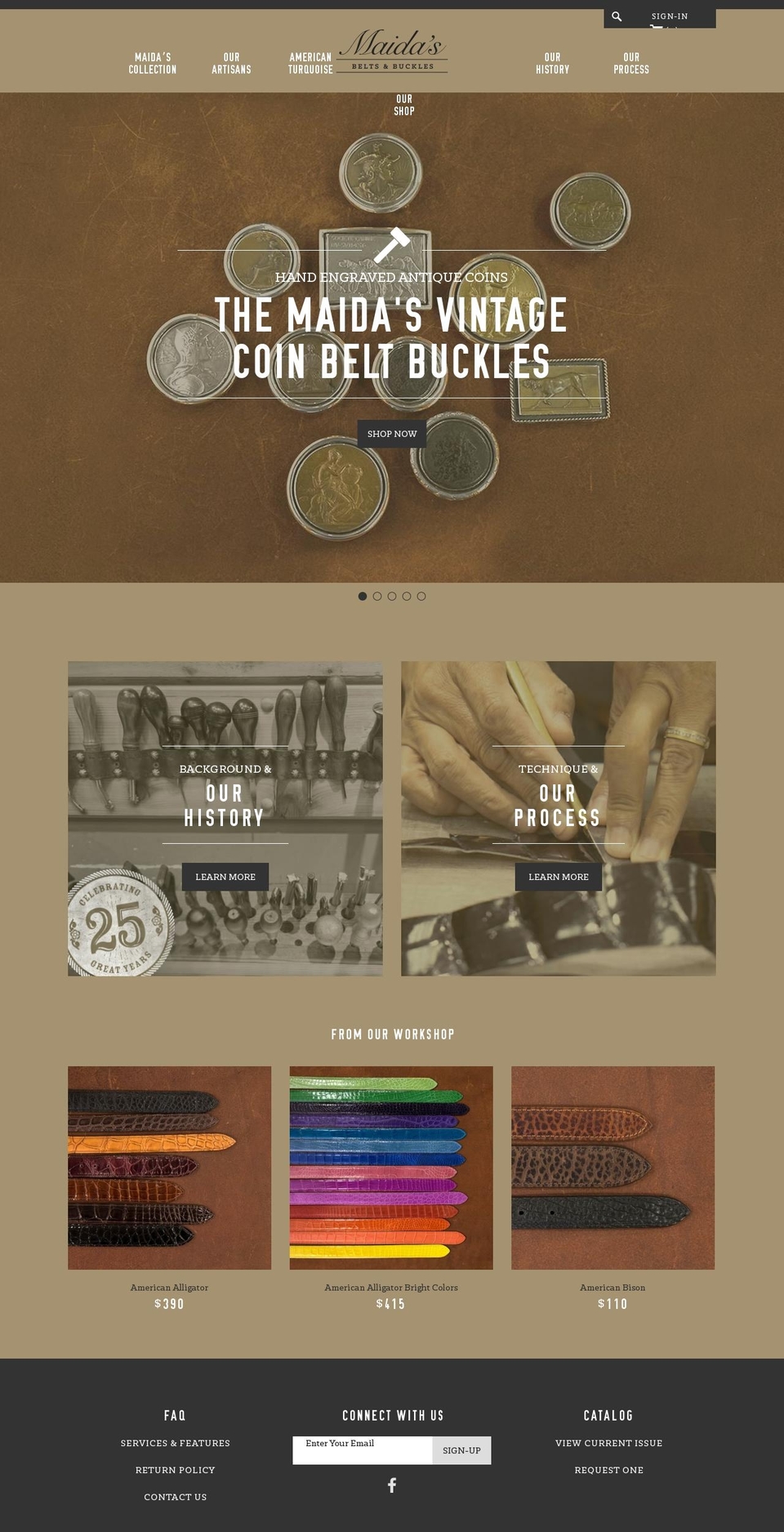 maidasbelts.com shopify website screenshot