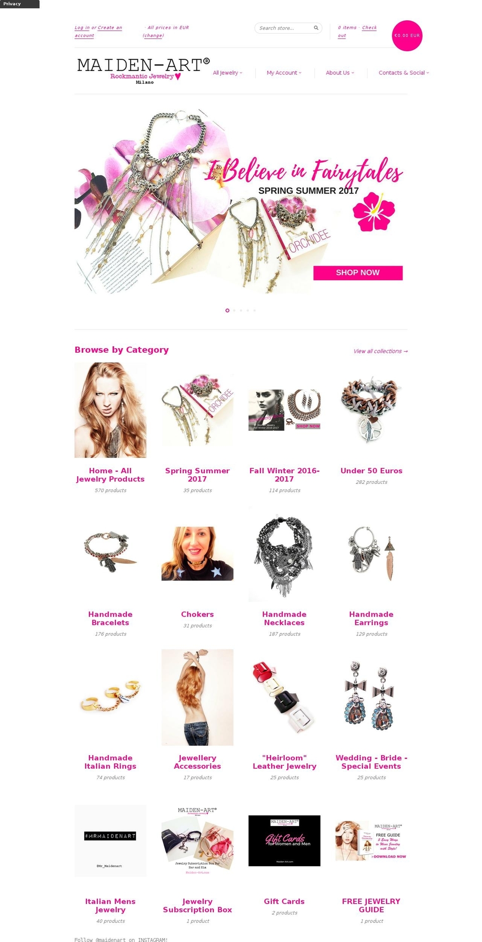 maiden-art.com shopify website screenshot