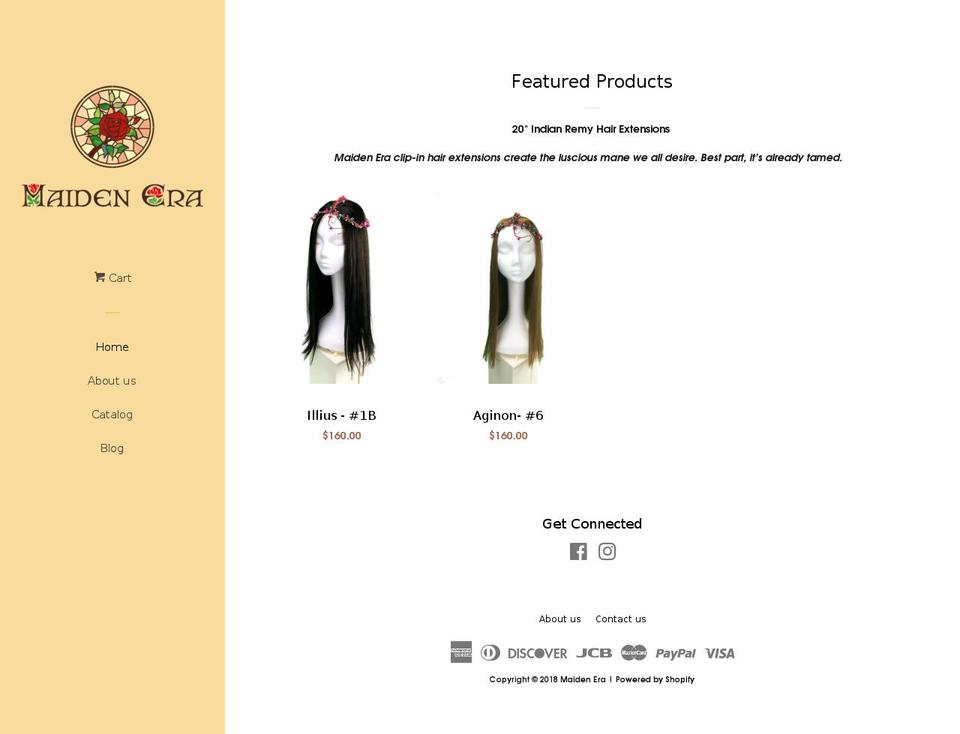 maidenera.com — Shopify storefront screenshot