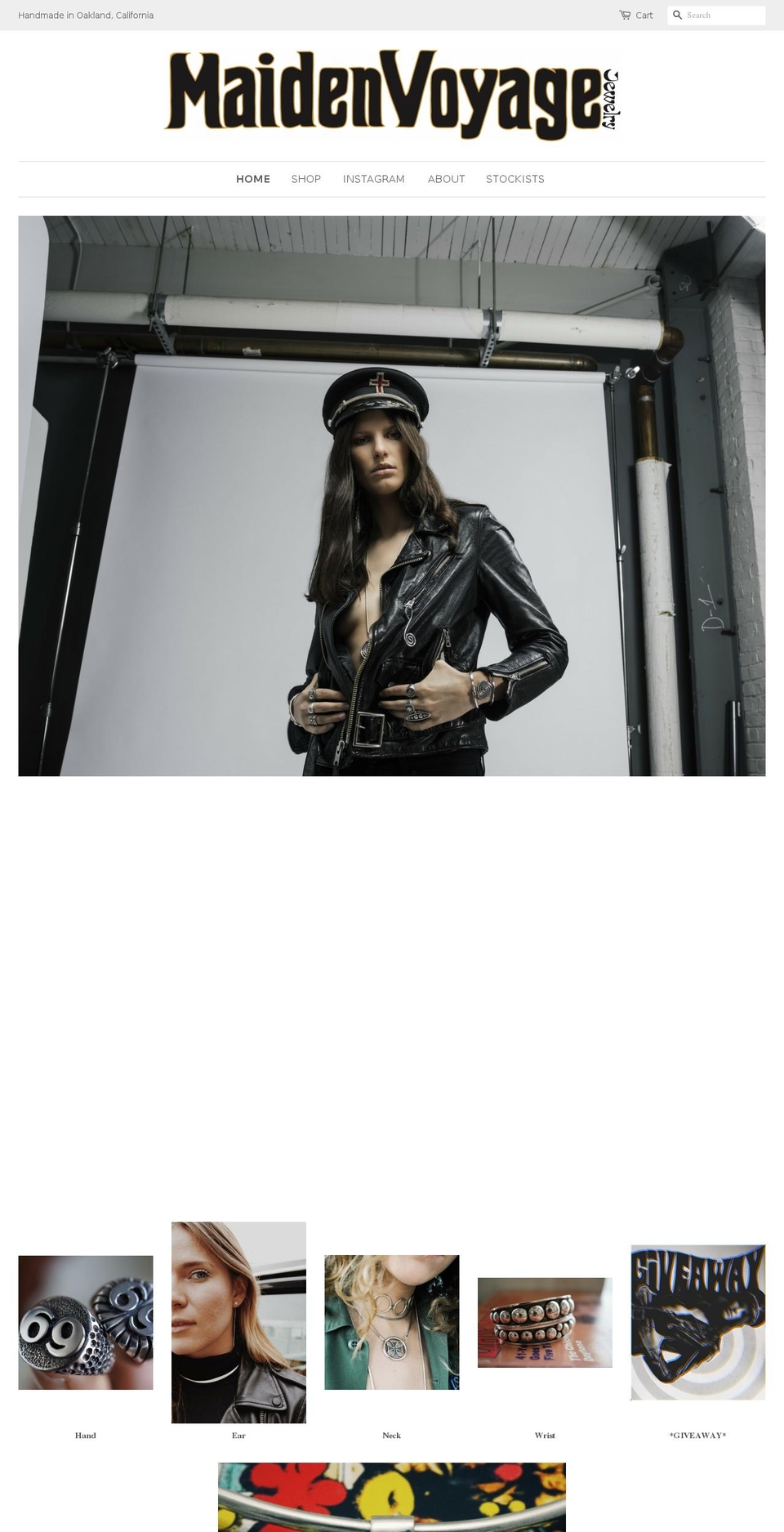 maidenvoyagejewelry.com shopify website screenshot