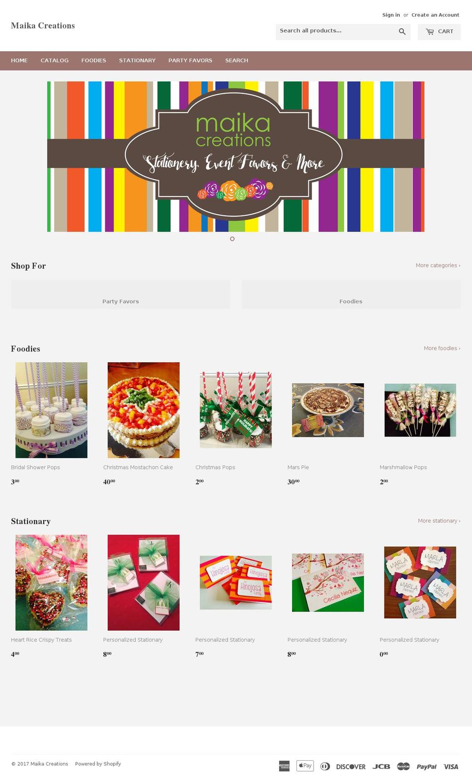 maikacreations.com shopify website screenshot