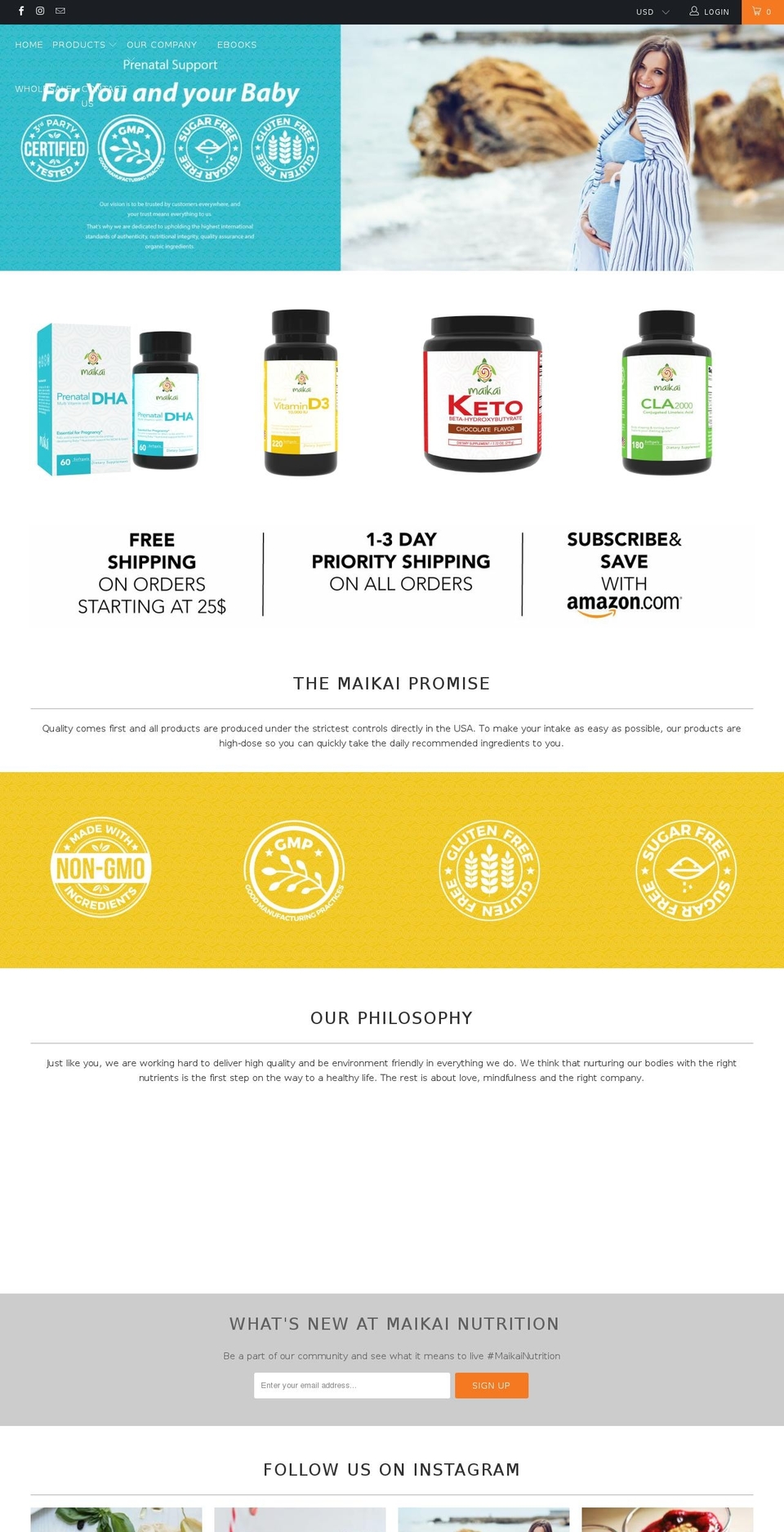 maikainutrition.com — Shopify storefront screenshot