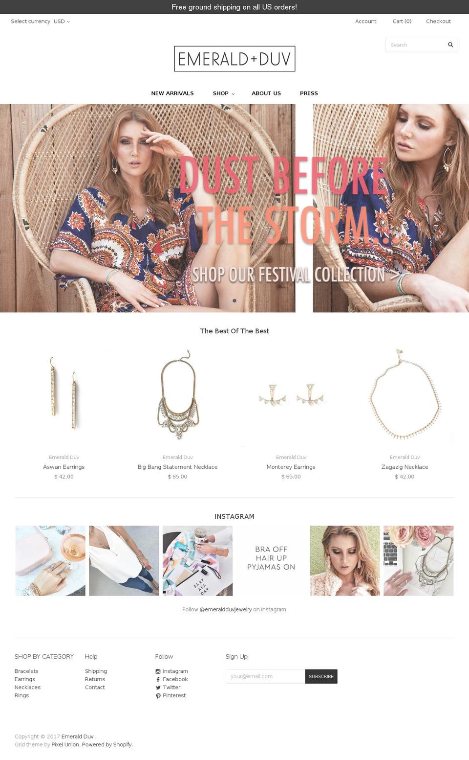 mail-emeraldduv.com shopify website screenshot