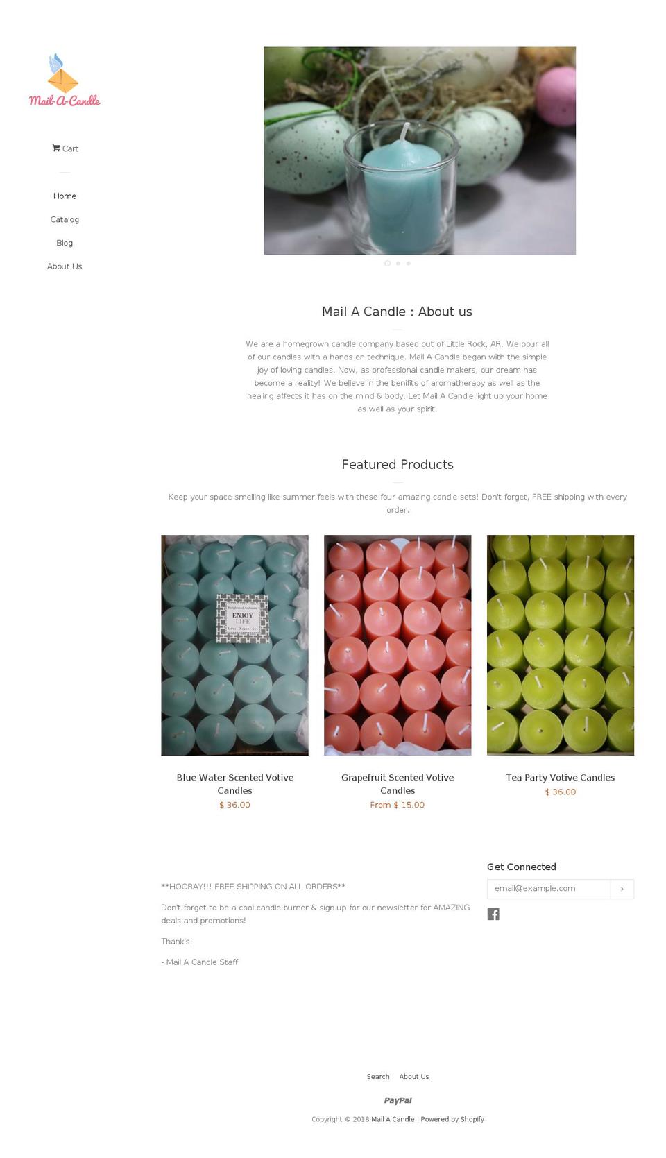 Copy of Pop Shopify theme site example mailacandle.com