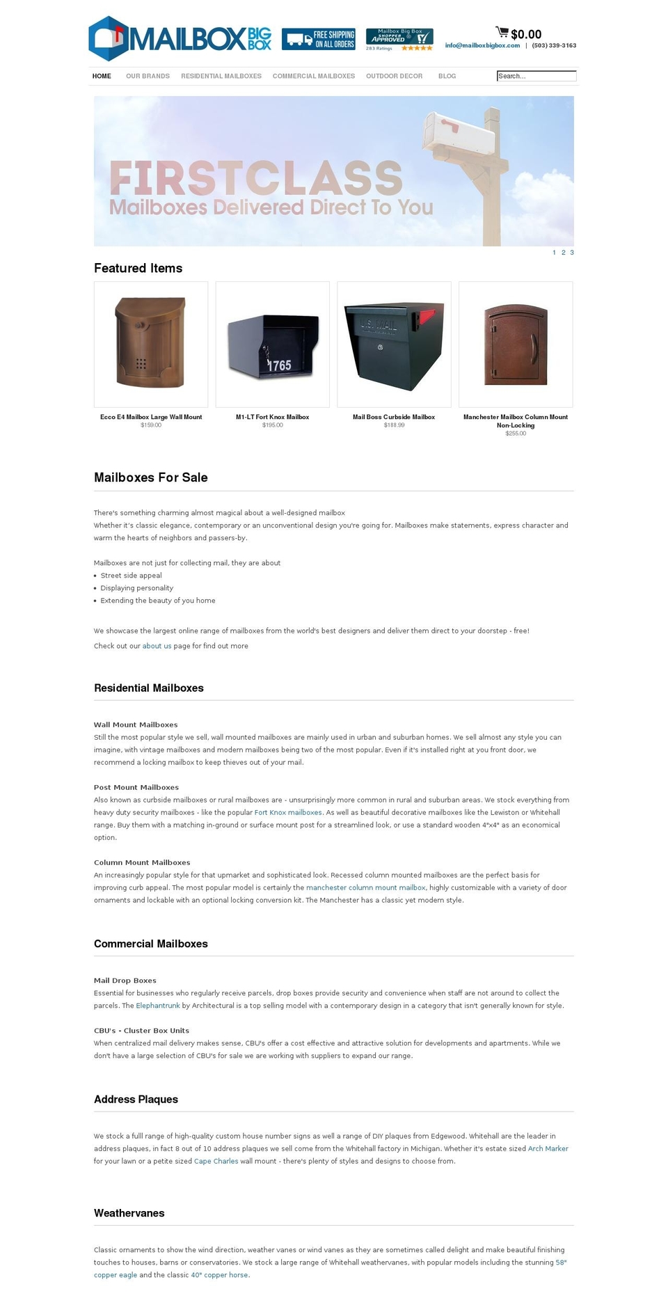 mailboxbigbox.com shopify website screenshot