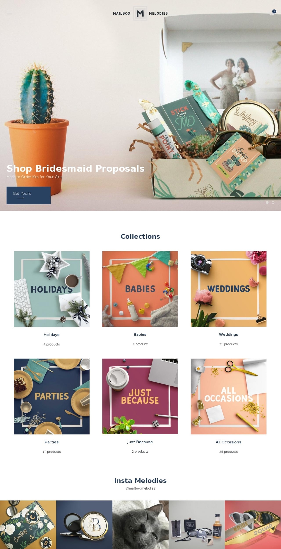 mailboxmelodies.com shopify website screenshot