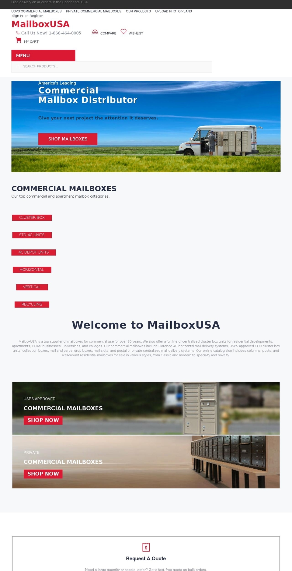 mailboxusa.com shopify website screenshot