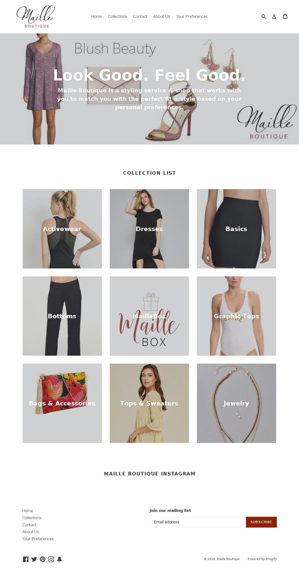 mailleboutique.com — Shopify storefront screenshot