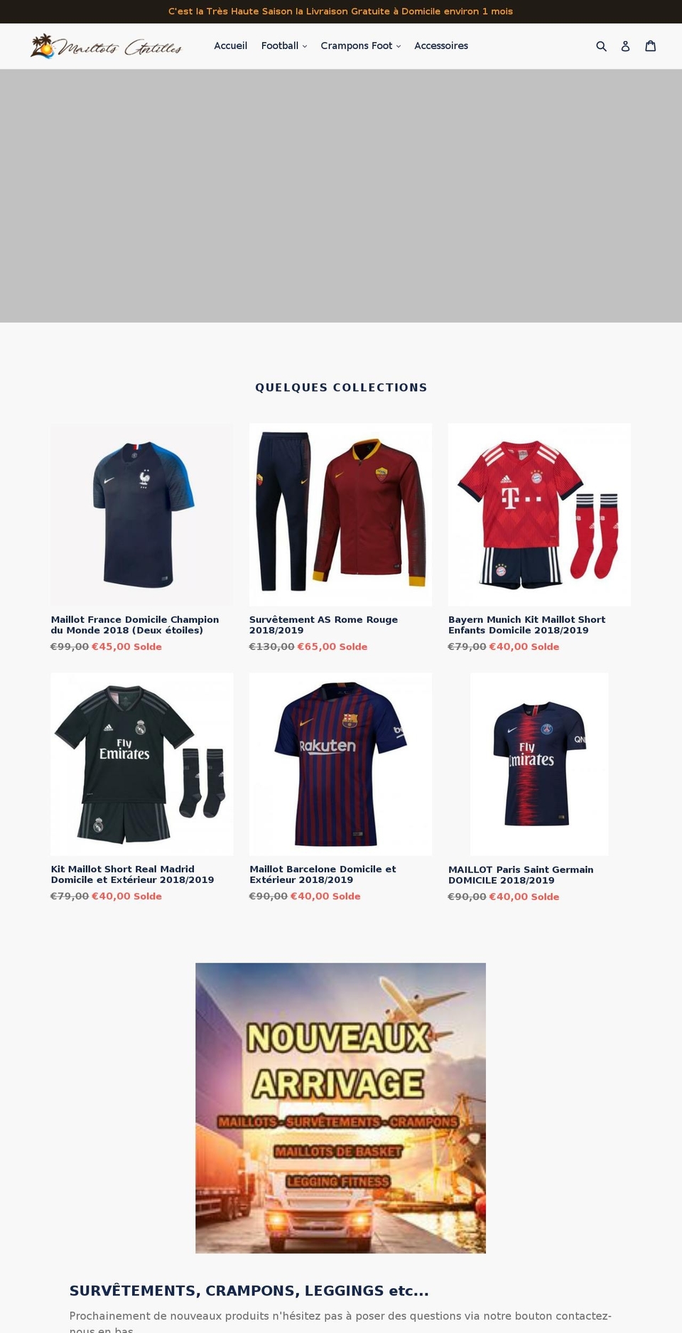 maillots-france.com — Shopify storefront screenshot