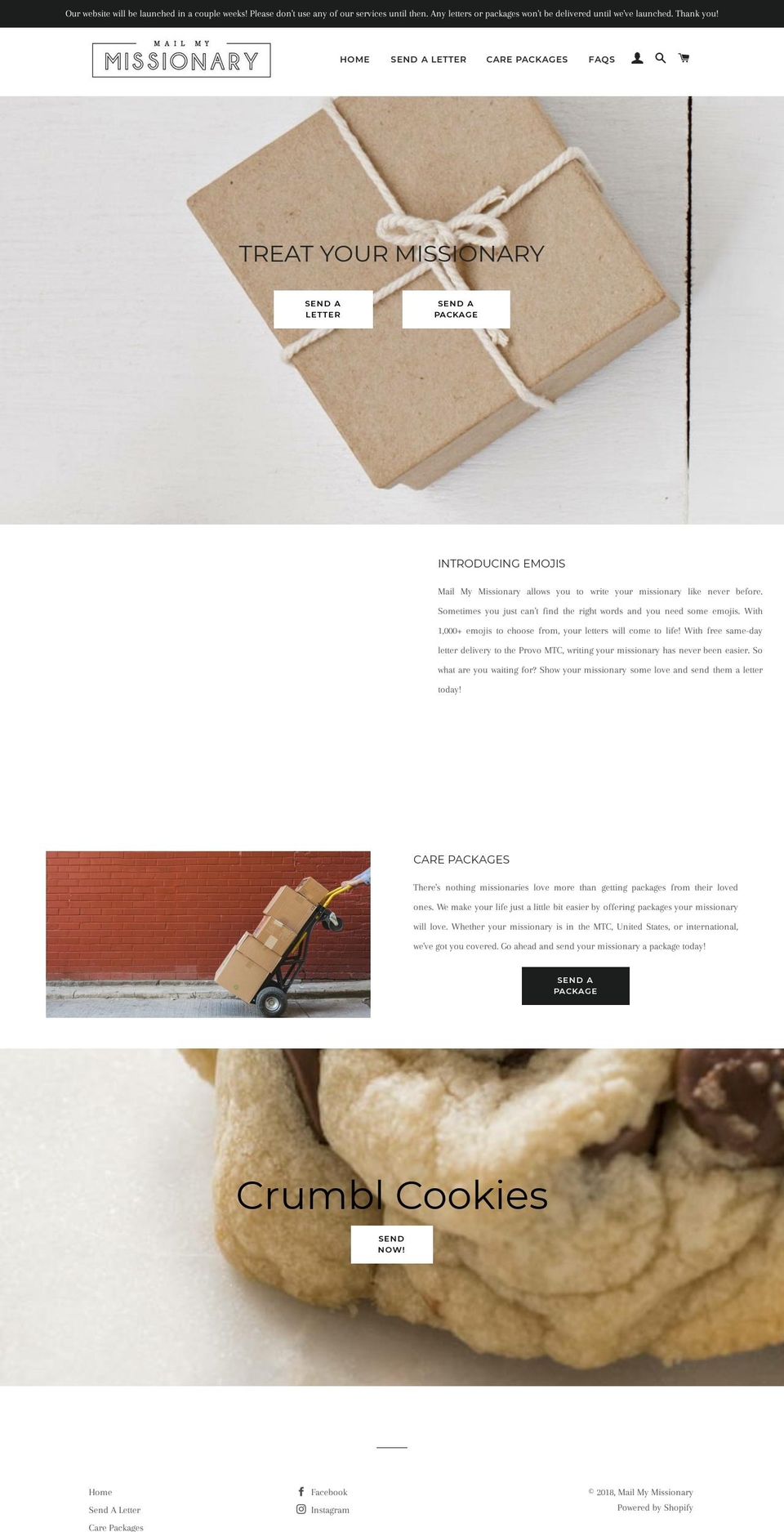 mailmymissionary.com — Shopify storefront screenshot