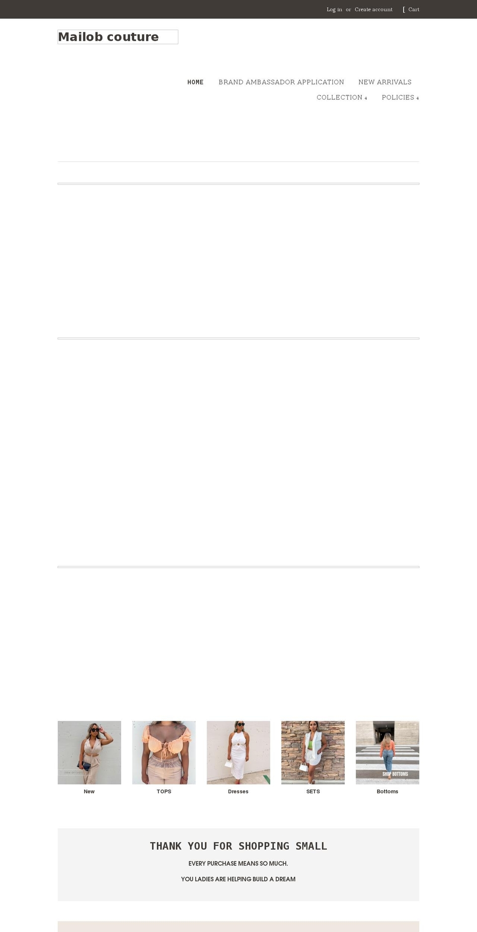 mailobcouture.com shopify website screenshot