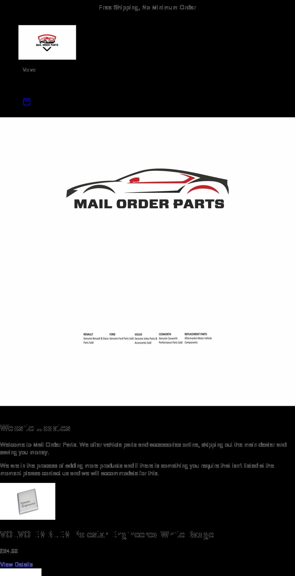 mailorderparts.com shopify website screenshot