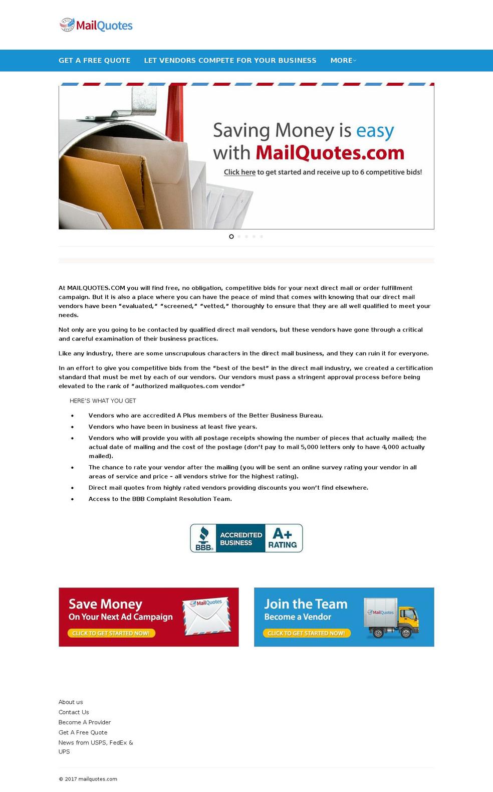 mailquotes.com shopify website screenshot