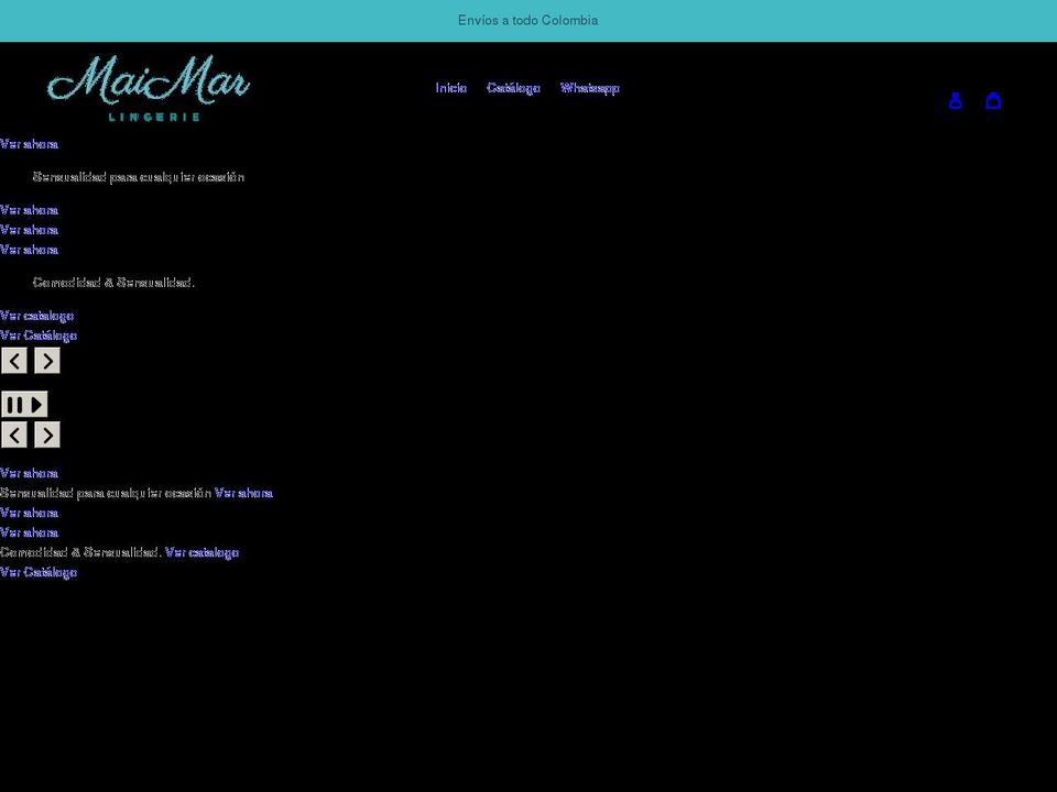 maimarlingerie.com shopify website screenshot