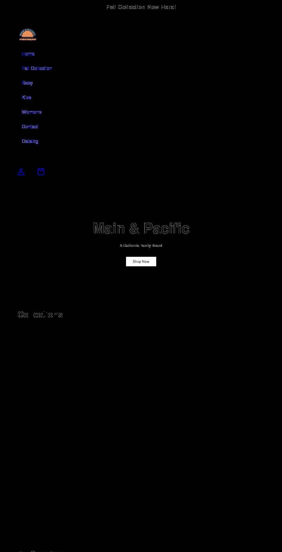 mainandpacific.com shopify website screenshot