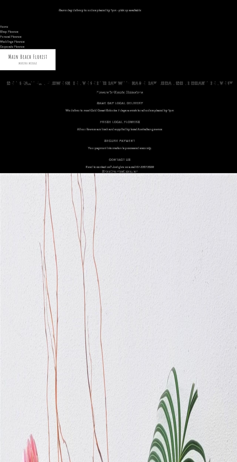 mainbeachflorist.com.au shopify website screenshot