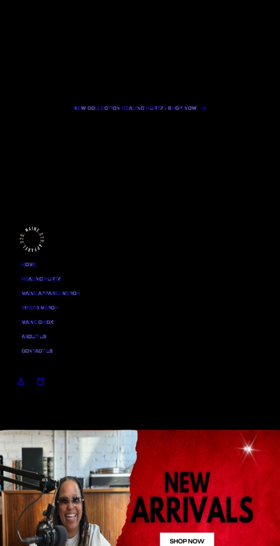 maineapparel629.com shopify website screenshot