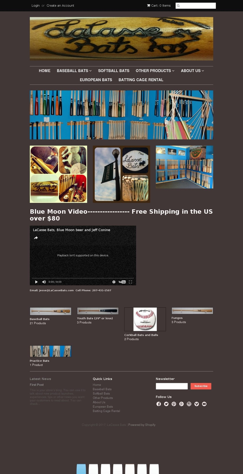 mainebats.com shopify website screenshot