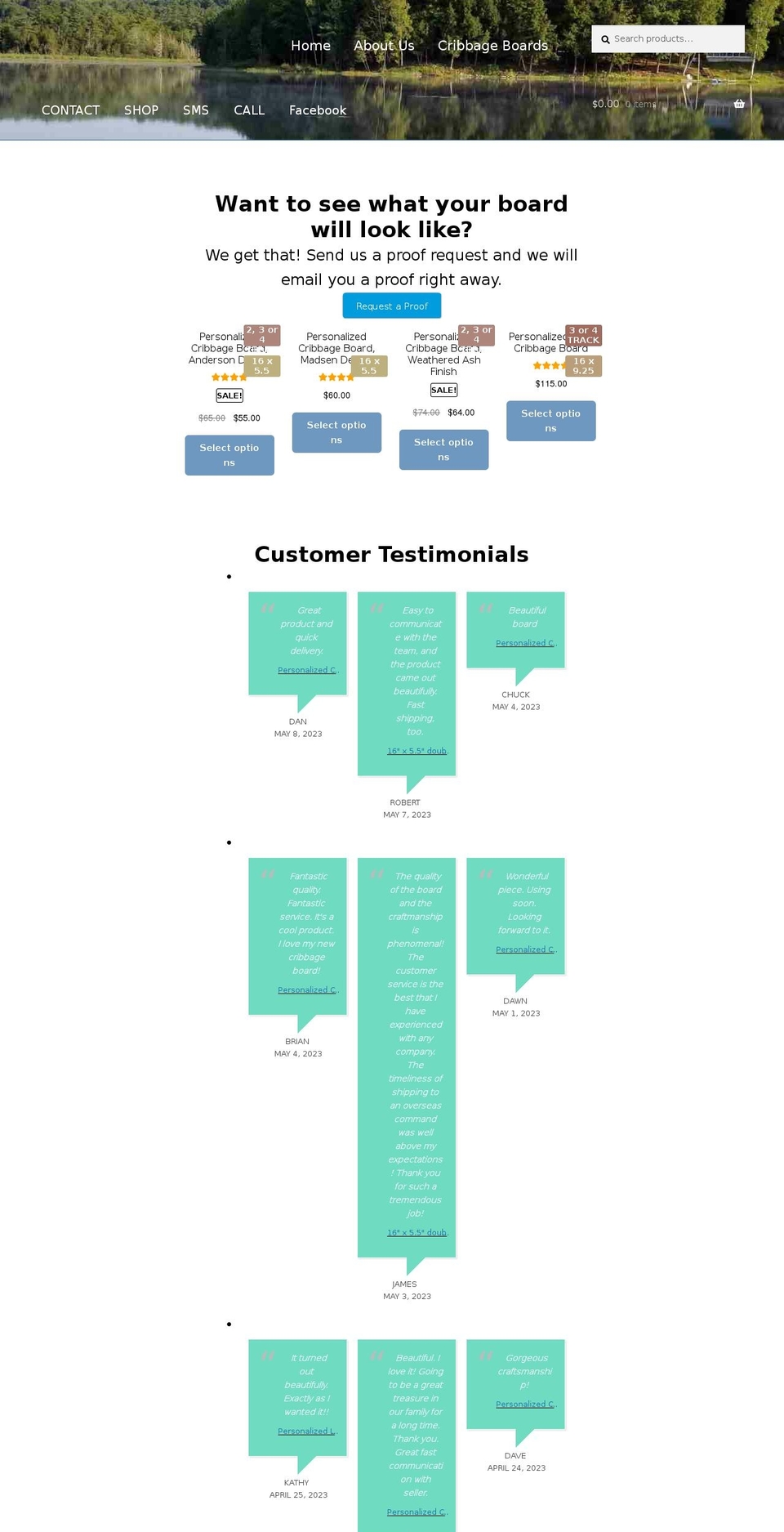 mainecribbageboards.com shopify website screenshot