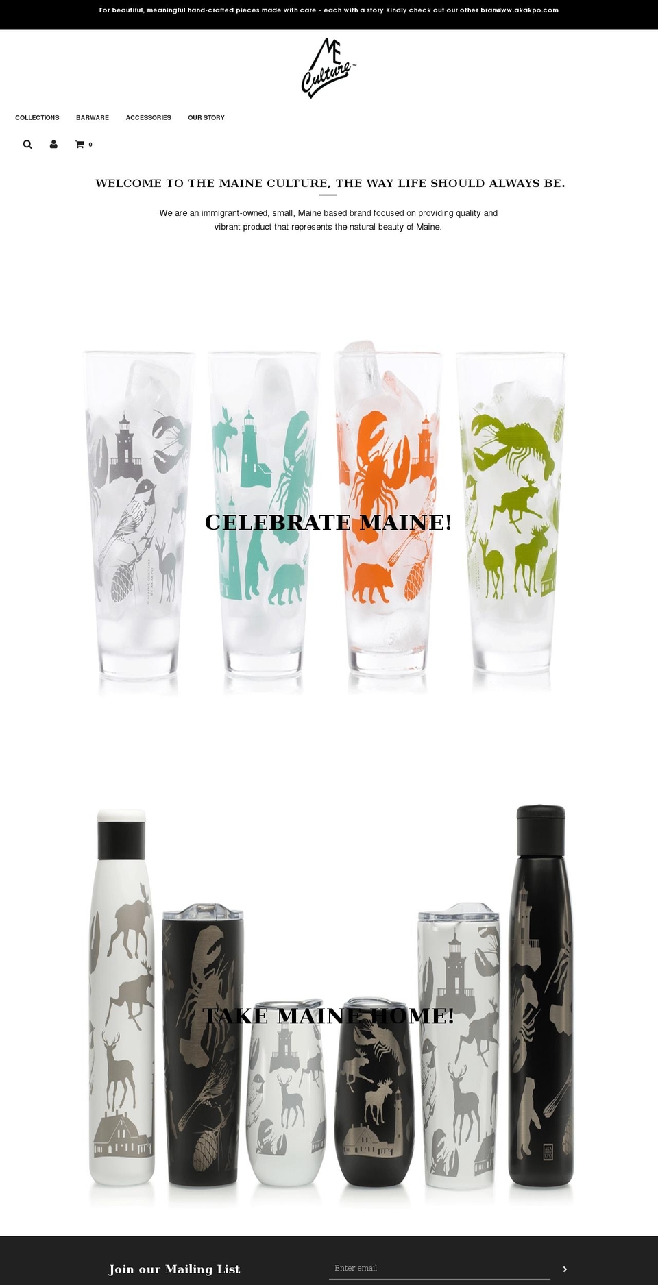 maineculture.com shopify website screenshot