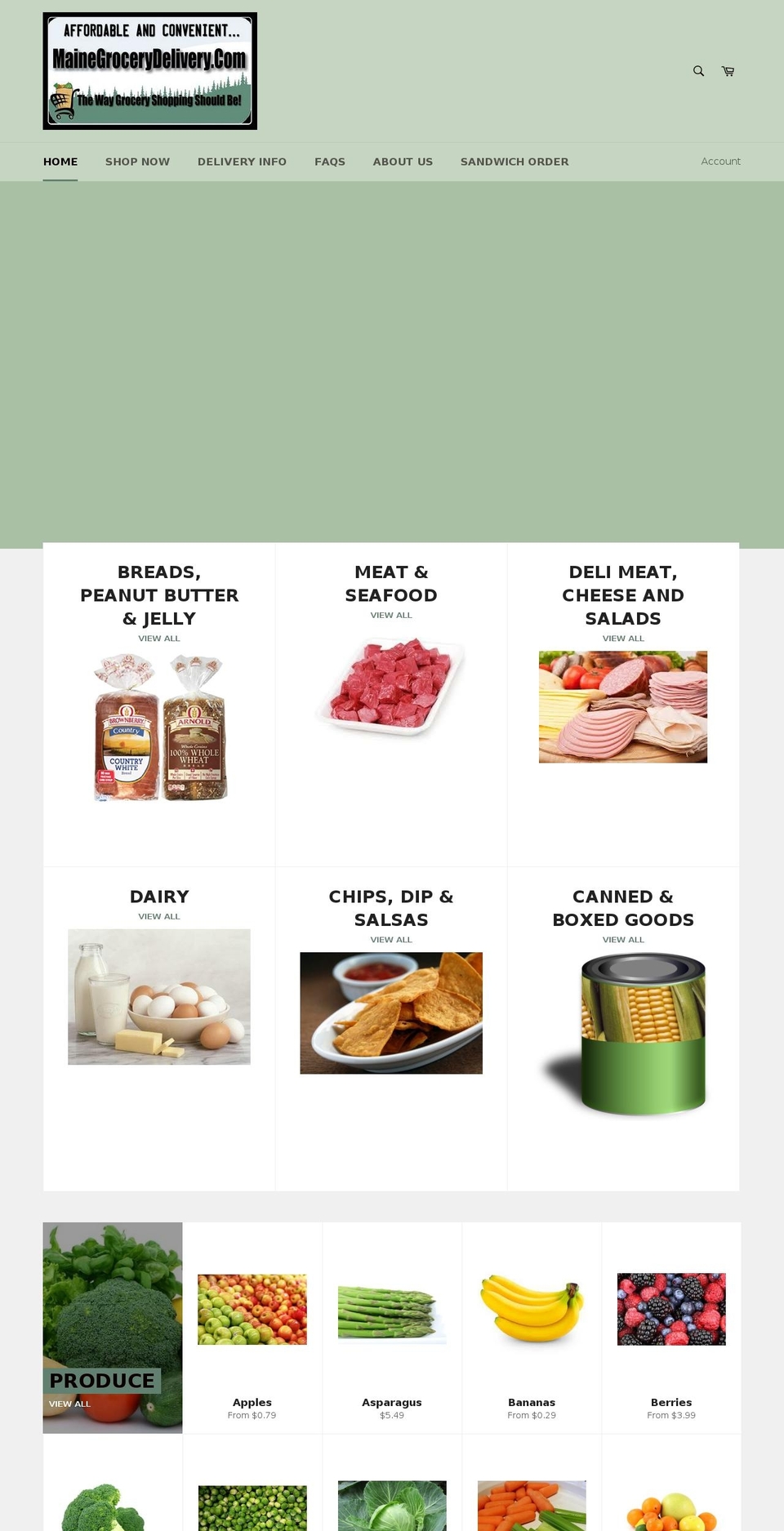 mainegroceries.com shopify website screenshot