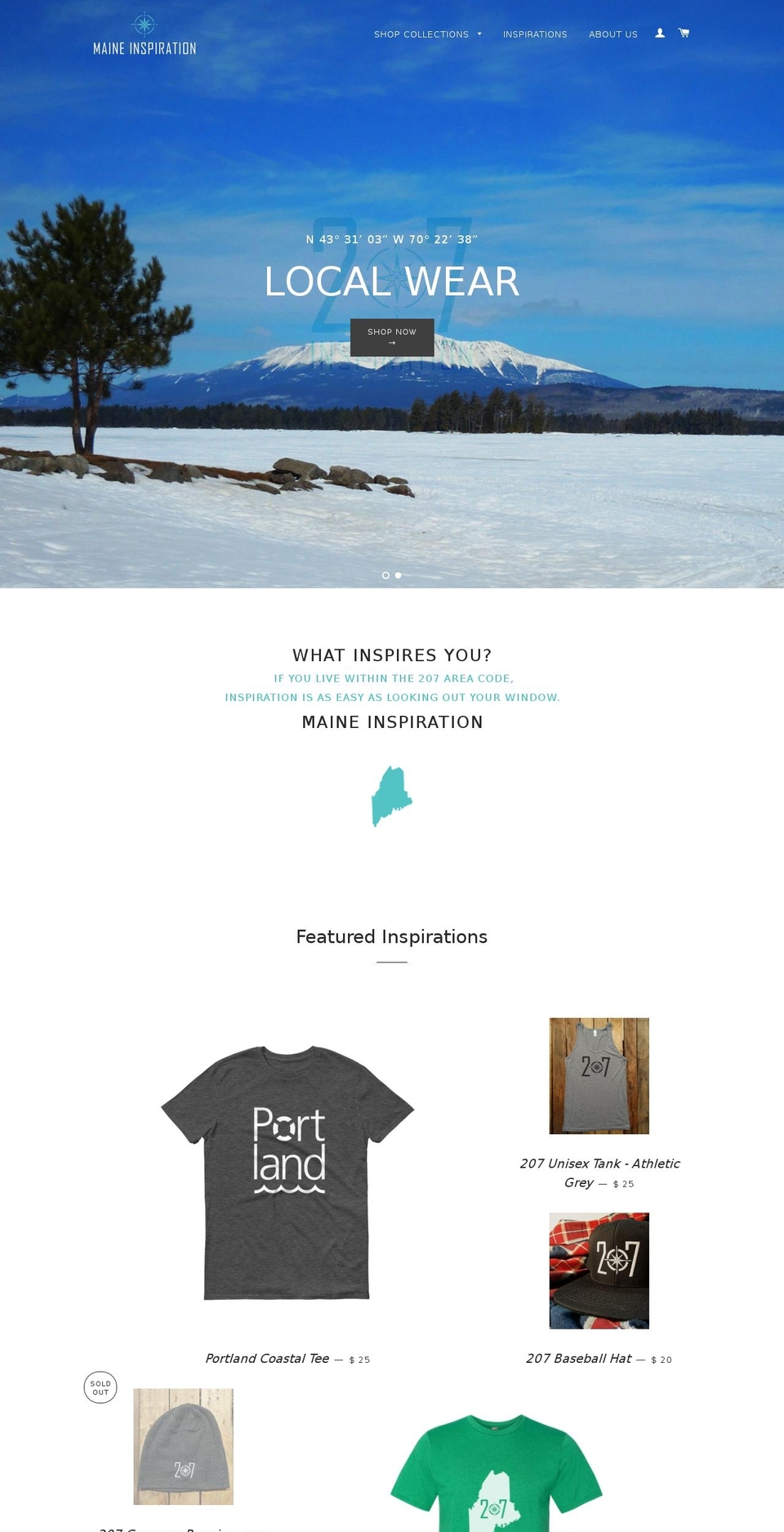 maineinspiration.com shopify website screenshot