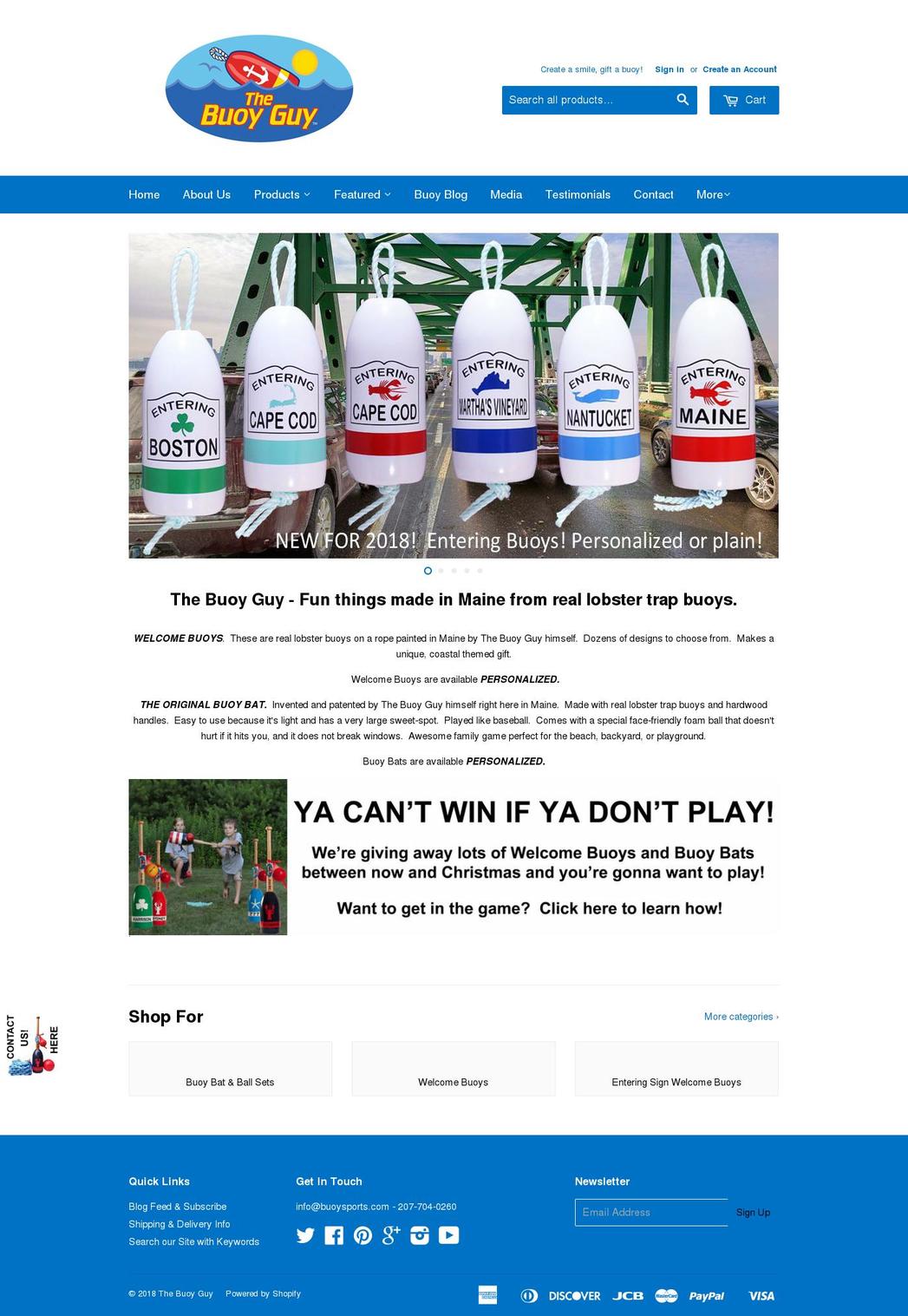 mainelobsterbuoy.com — Shopify storefront screenshot