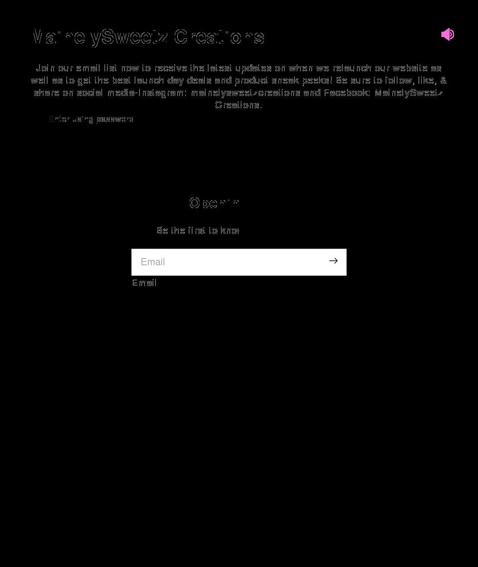 mainelysweetzcreations.com shopify website screenshot