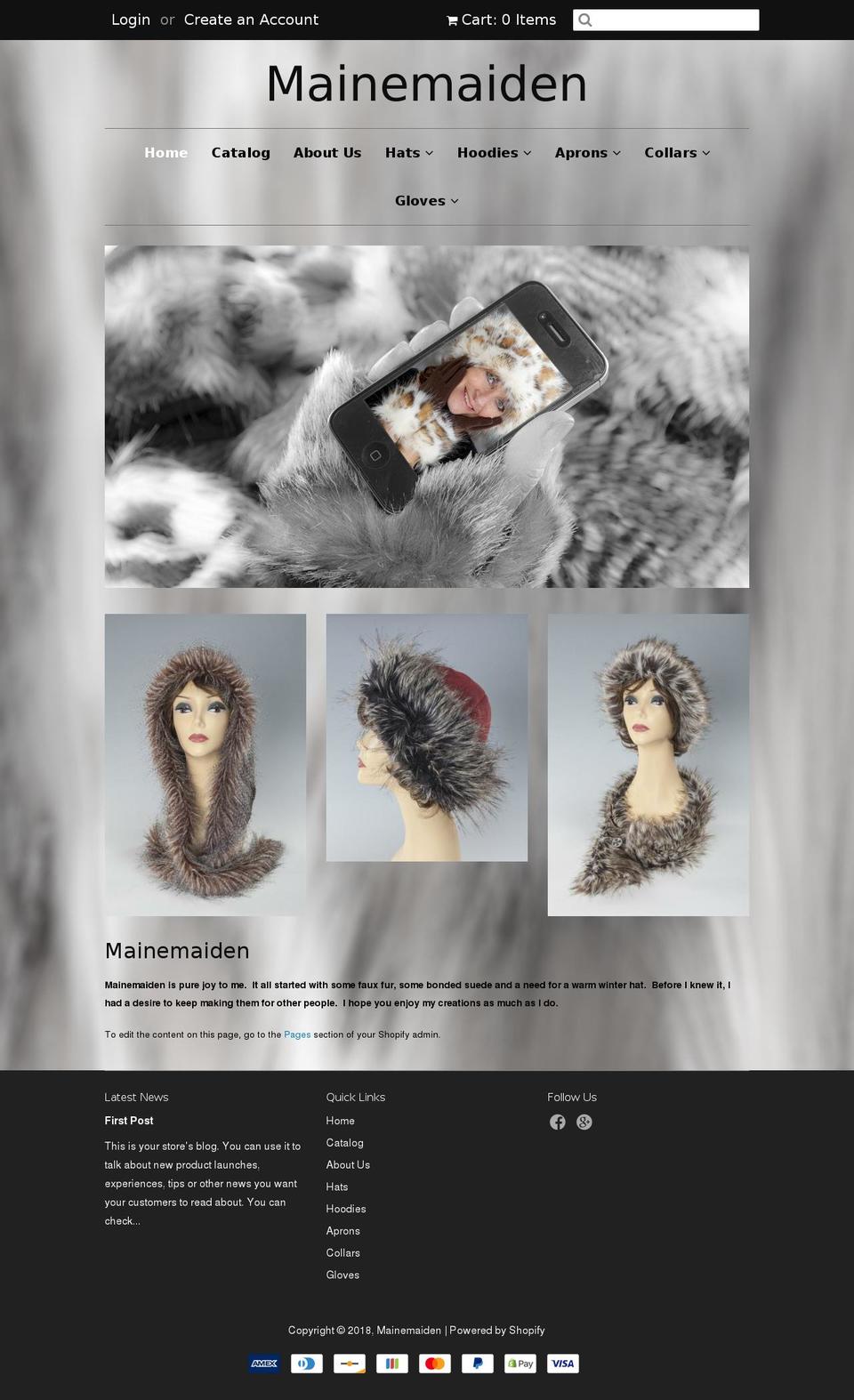 mainemaidenonline.com shopify website screenshot