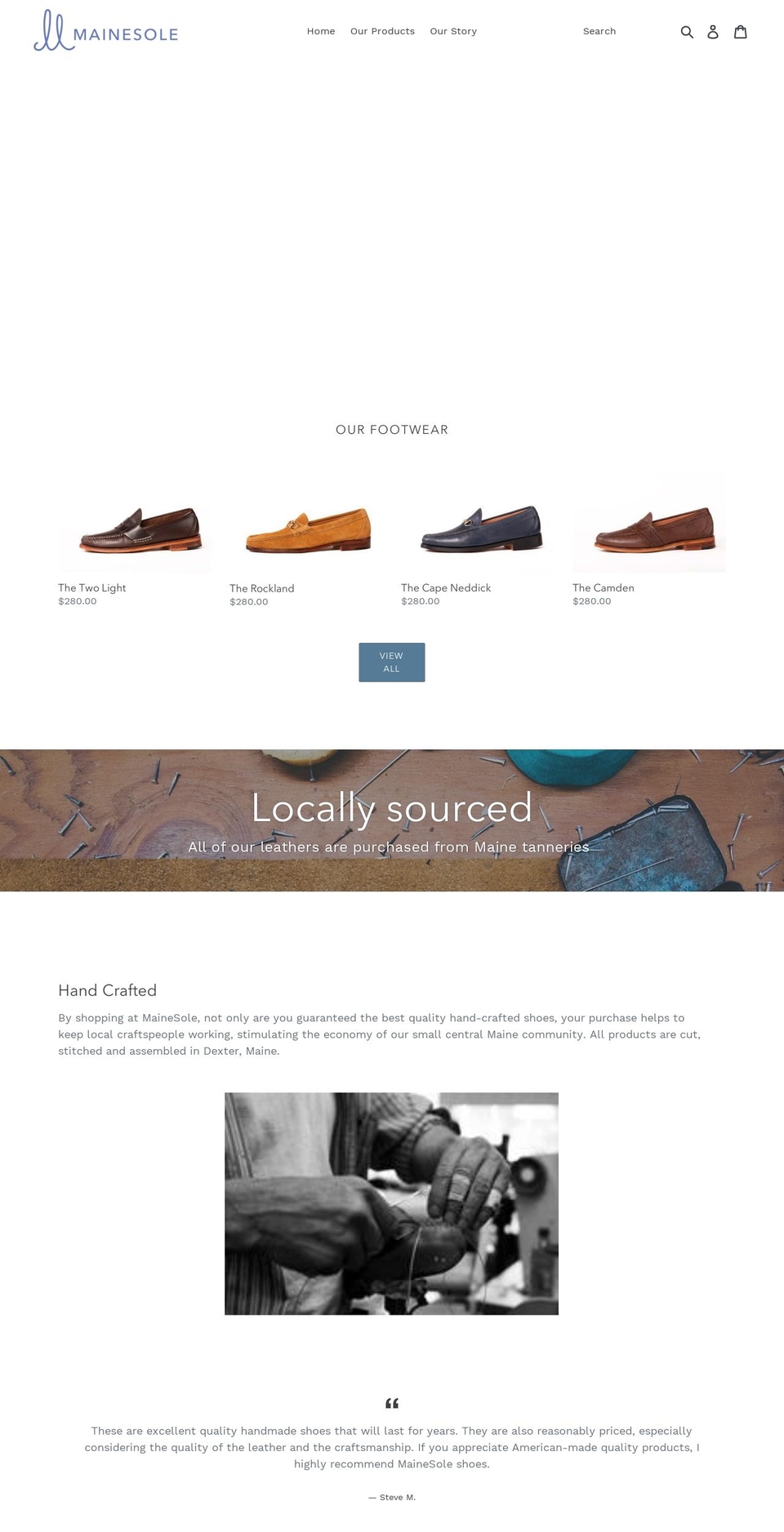 mainesole.org shopify website screenshot