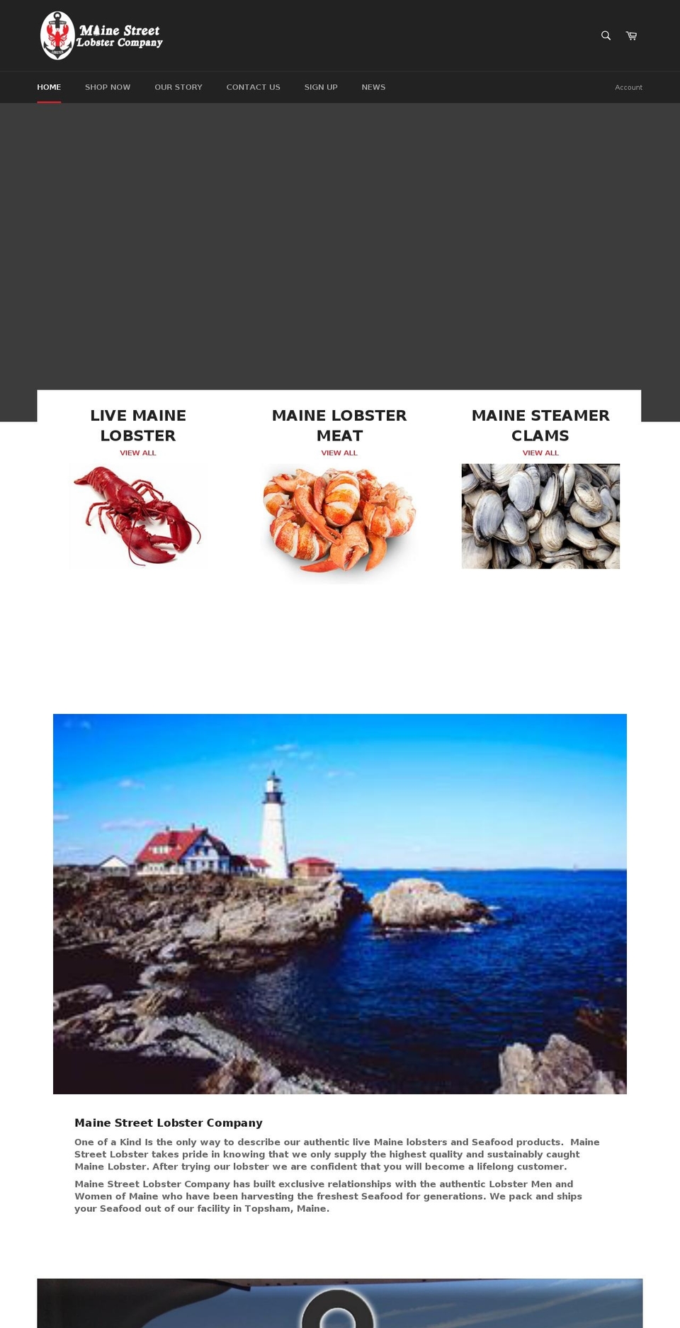 mainestreetlobster.com — Shopify storefront screenshot